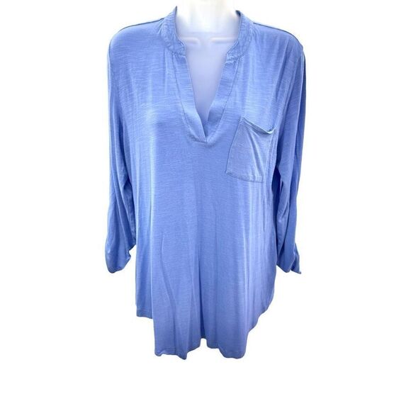 Soft Surroundings Women’s Henley Tunic Size Medium Lightweight Flowy Relaxed Fit - Picture 1 of 8